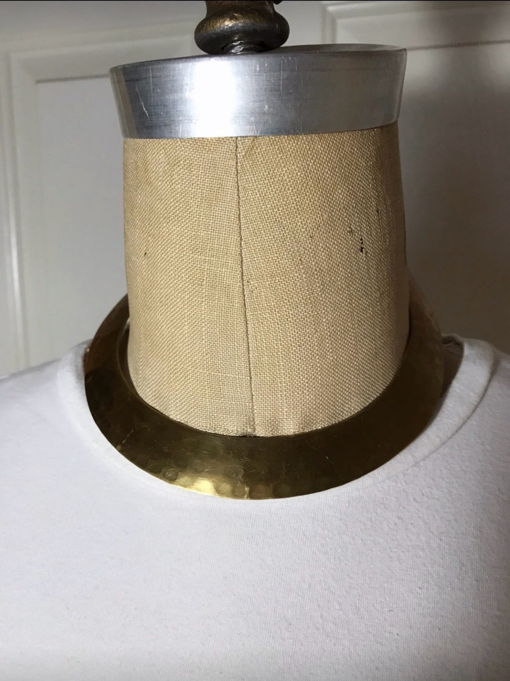 Gold Hammered Metal Choker Necklace - Unbranded Brass material
